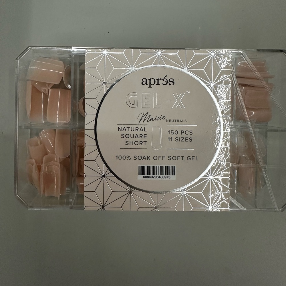 Aprés Gel-X Natural Square Short Nail Tips - Nude